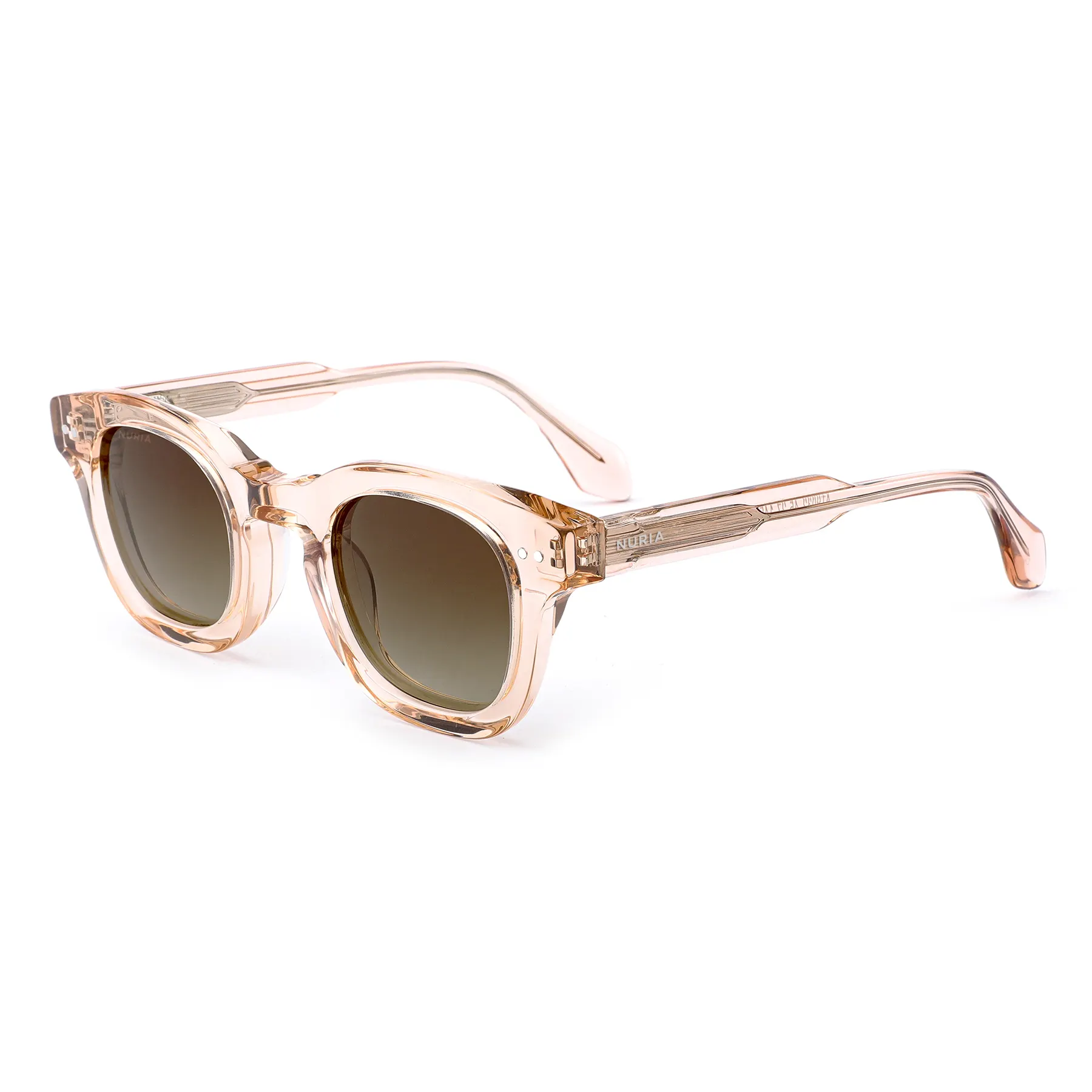 Ochelari Femei - Ochelari de Soare NURIA cu Ramă Rotund-Ovală Hazel Rivet Champagne Fade NURIA