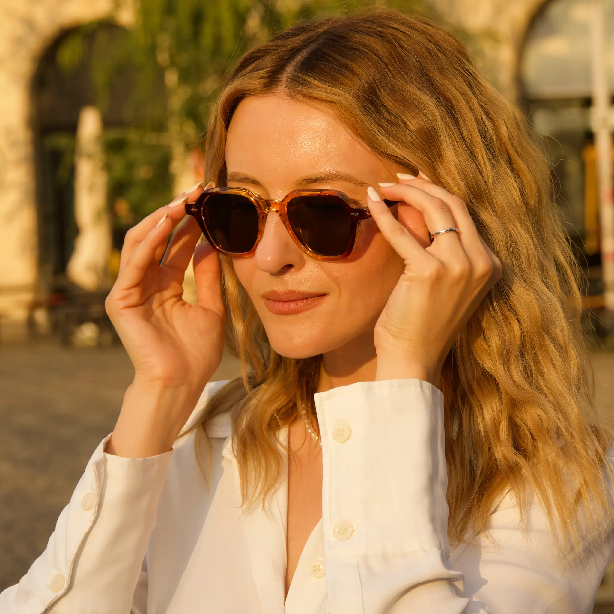 Ochelari de Soare - Ochelari de Soare NURIA cu Ramă Rotundă Eclipse Radiance Brown Tortoise