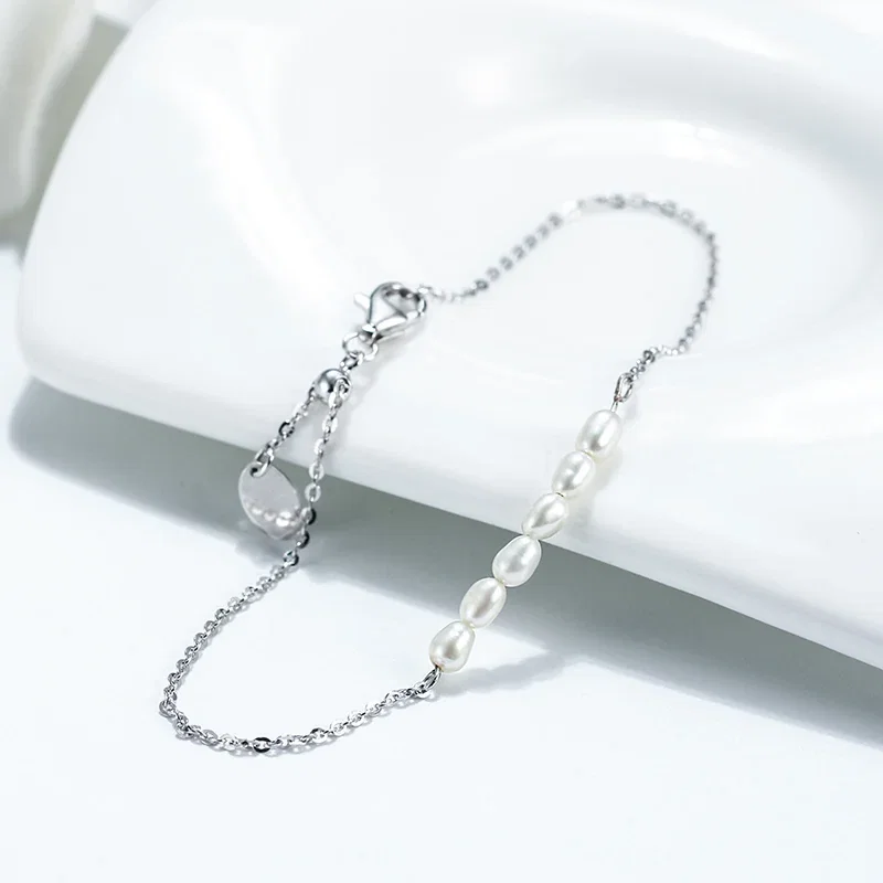 Seturi Bijuterii - Set Brățară de mană și Brățară de picior din Argint cu perle naturale de cultură Silver Serenity