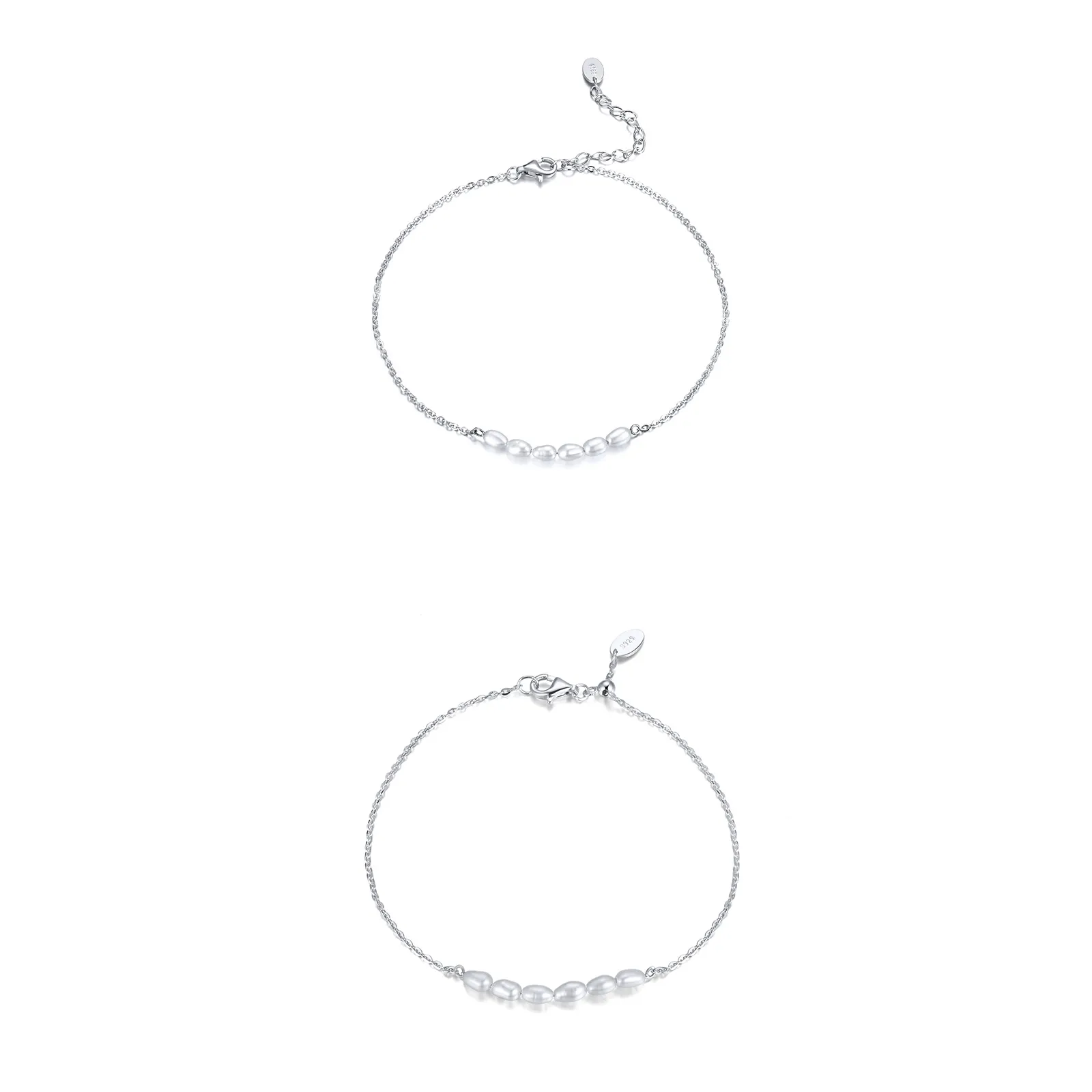 Seturi Bijuterii - Set Brățară de mană și Brățară de picior din Argint cu perle naturale de cultură Silver Serenity