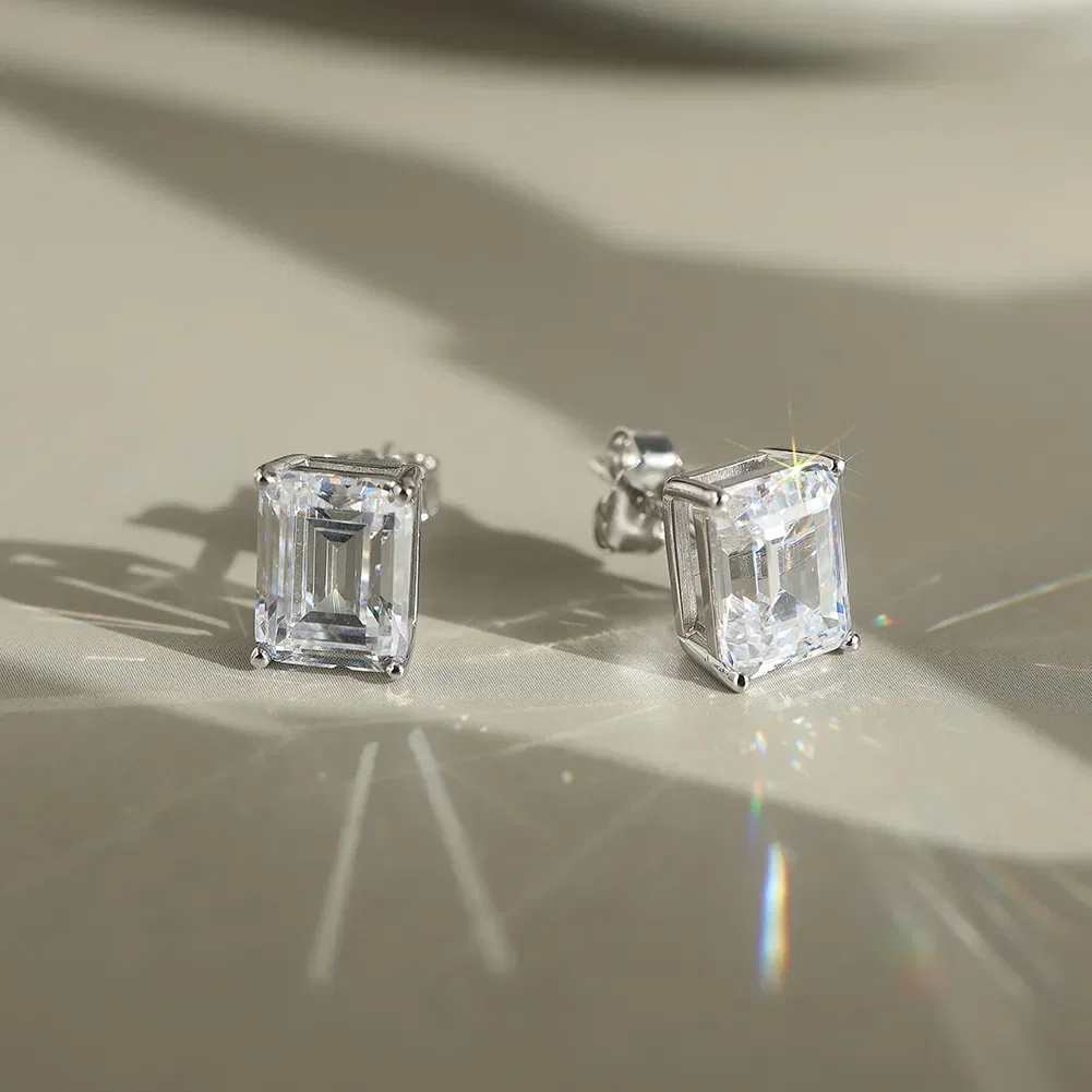 Seturi Bijuterii Din Argint - Set Colier și Cercei din argint cu zirconiu Emerald Argintiu