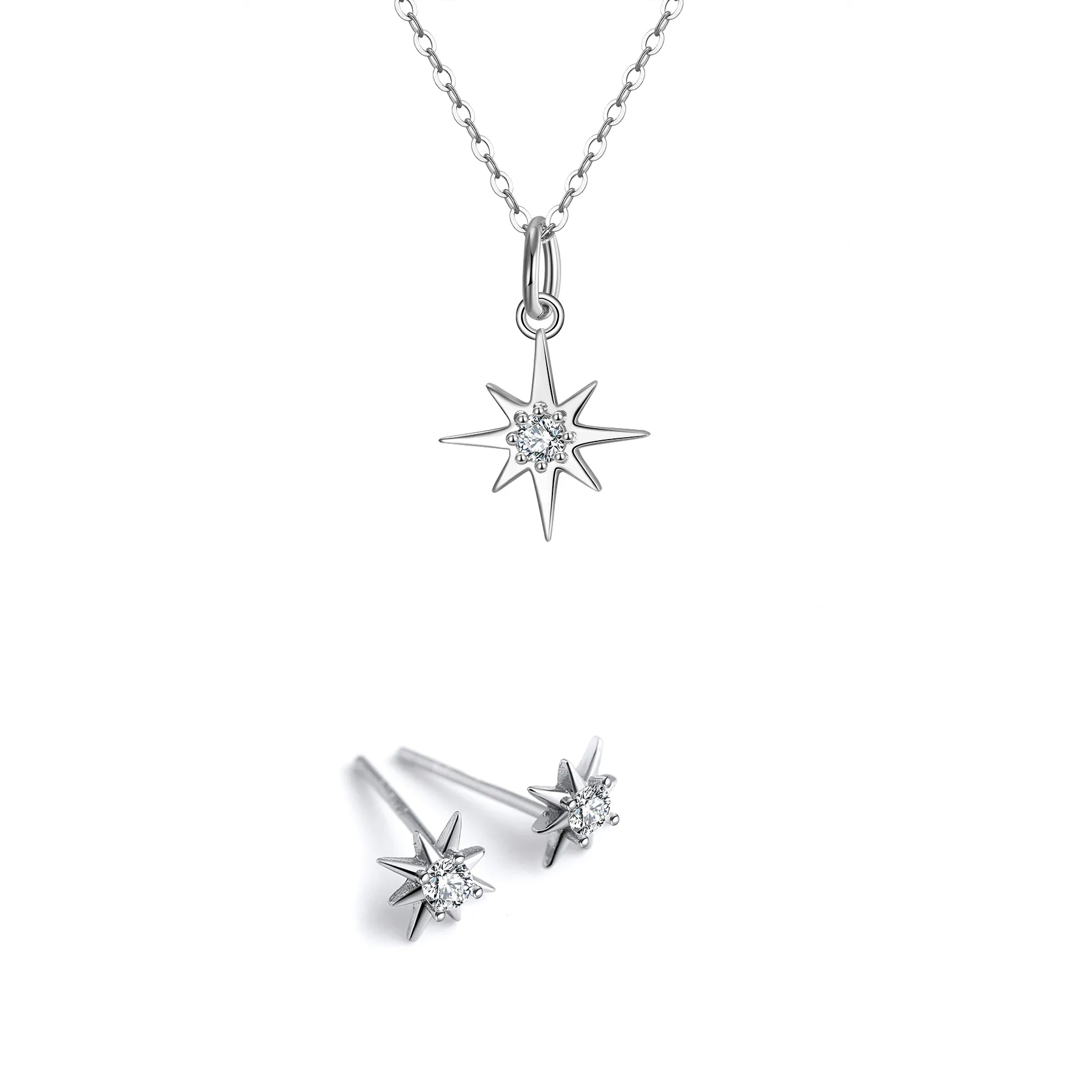 Seturi Bijuterii - Set Colier și Cercei din Argint North Star Silver