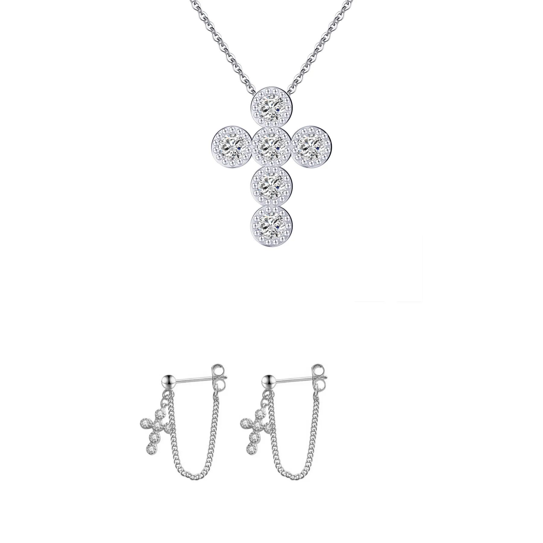 Seturi Bijuterii - Set Colier și Cercei din Argint Silver Constellation