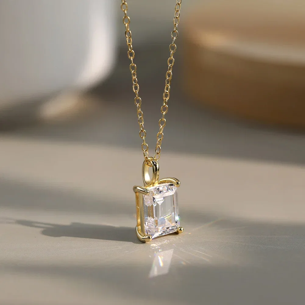 Seturi Bijuterii Din Argint - Set Colier și Inel din argint cu zirconiu Emerald Auriu