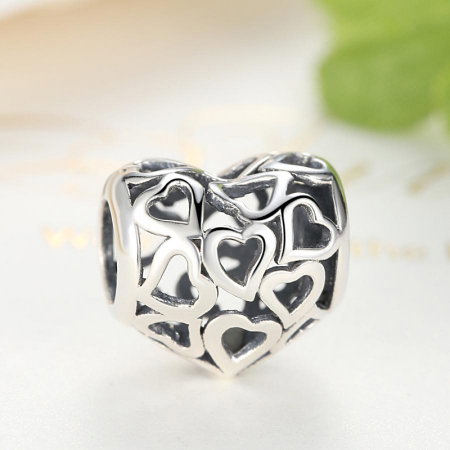 Talismane - Talisman din argint Hearts Pave