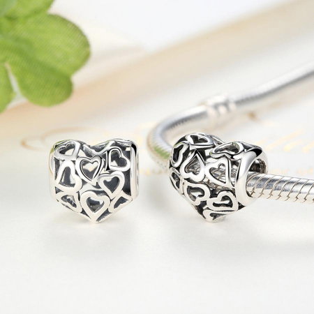 Talismane - Talisman din argint Hearts Pave