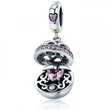 Talismane - Talisman din argint Pink Heart Box