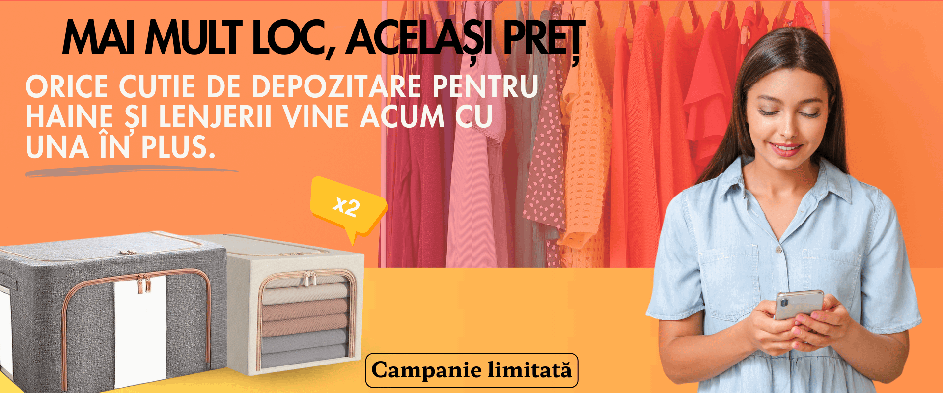 Oferta 1 + 1 cutii depozitare - desktop