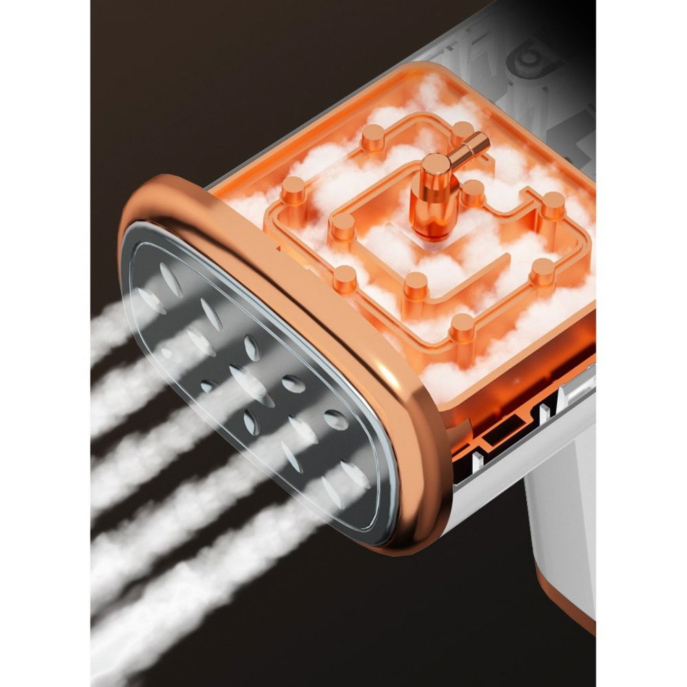 Aparat de calcat vertical portabil cu abur, putere 1000w, rezervor de 100 ml, priza, functie anti calcar si auto curatare, pliabil, 15x17x7.5 cm, alb [8]