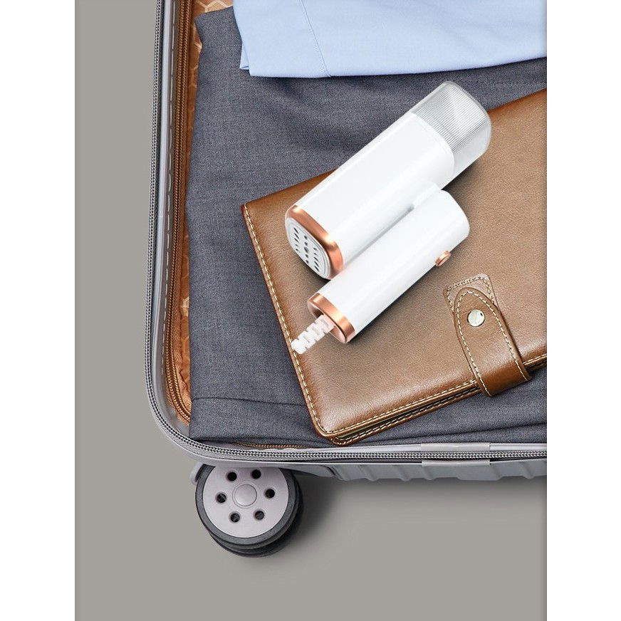 Aparat de calcat vertical portabil cu abur, putere 1000w, rezervor de 100 ml, priza, functie anti calcar si auto curatare, pliabil, 15x17x7.5 cm, alb [14]