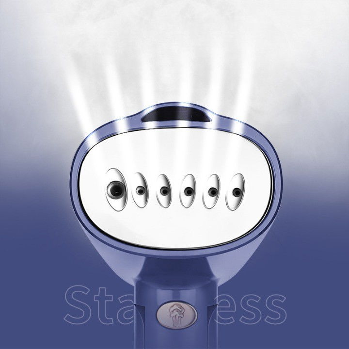 Aparat de calcat vertical portabil cu abur, putere 1500w, rezervor detasabil de 138ml, priza, functie anti calcar si auto curatare, pliabil, cu perie, 20x10.5x8 cm, albastru [13]