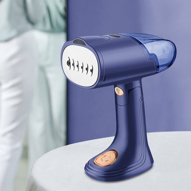 Aparat de calcat vertical portabil cu abur, putere 1500w, rezervor detasabil de 138ml, priza, functie anti calcar si auto curatare, pliabil, cu perie, 20x10.5x8 cm, albastru [4]