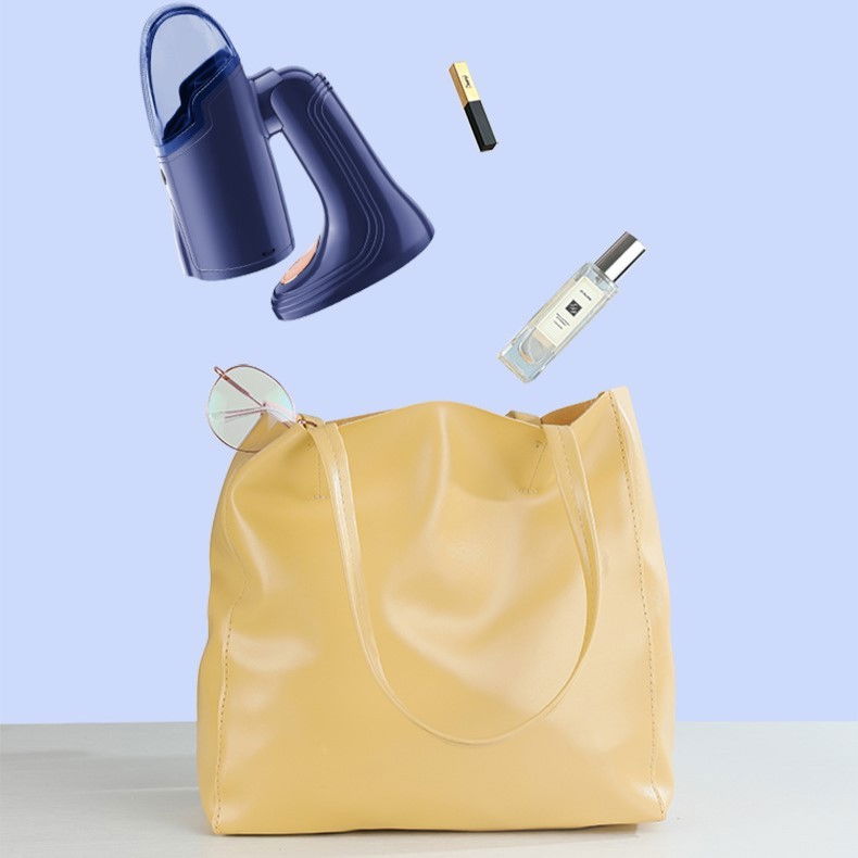 Aparat de calcat vertical portabil cu abur, putere 1500w, rezervor detasabil de 138ml, priza, functie anti calcar si auto curatare, pliabil, cu perie, 20x10.5x8 cm, albastru [3]