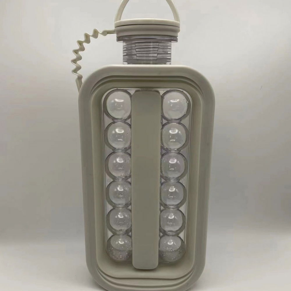 Aparat de gheata portabil 2 in 1, tava din sticla, diametru 3 cm, multifunctional, 17 cuburi de gheata, 27,5 x 11,4 x 5,5 cm, culoare alb gri [5]