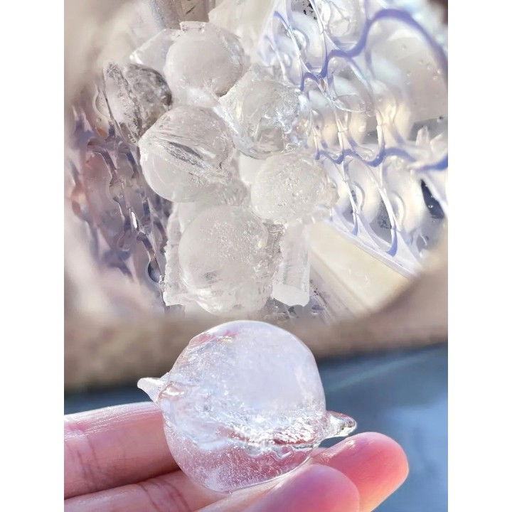 Aparat de gheata portabil 2 in 1, tava din sticla, diametru 3 cm, multifunctional, 17 cuburi de gheata, 27,5 x 11,4 x 5,5 cm, culoare alb gri [2]