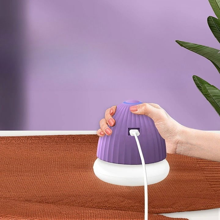 Aparat de scame 2 in 1, curatare haine si lampa de veghe, 3 trepte, incarcare tip c, 4 w, 9 x 10 cm, mov [5]