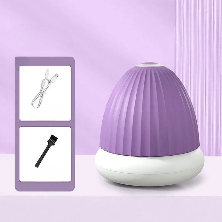 Aparat de scame 2 in 1, curatare haine si lampa de veghe, 3 trepte, incarcare tip c, 4 w, 9 x 10 cm, mov [2]