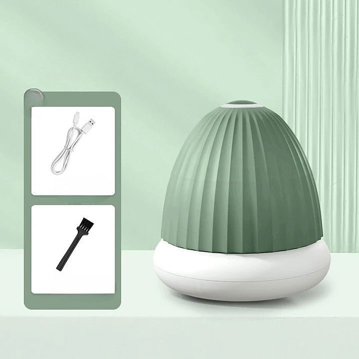 Aparat de scame 2 in 1, curatare haine si lampa de veghe, 3 trepte, incarcare tip c, 4 w, 9 x 10 cm, verde [2]