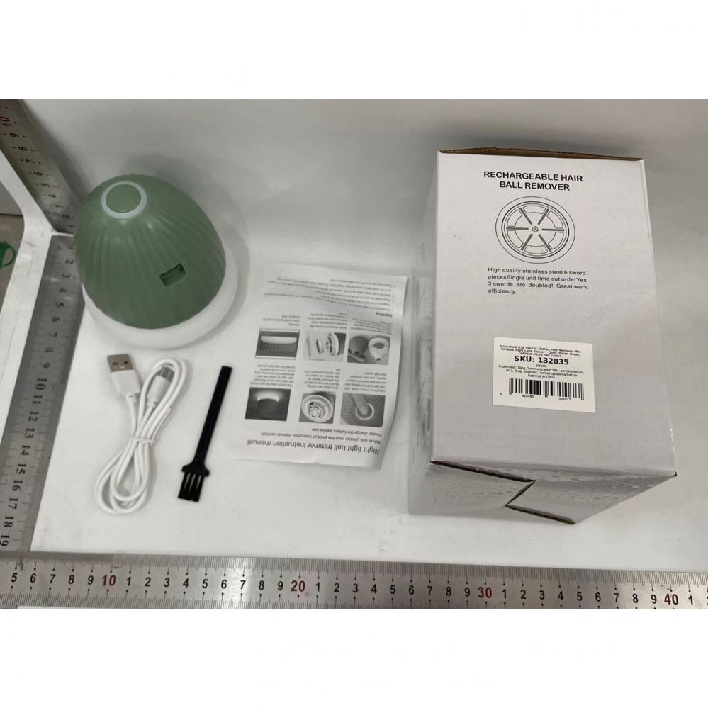 Aparat de scame 2 in 1, curatare haine si lampa de veghe, 3 trepte, incarcare tip c, 4 w, 9 x 10 cm, verde [3]