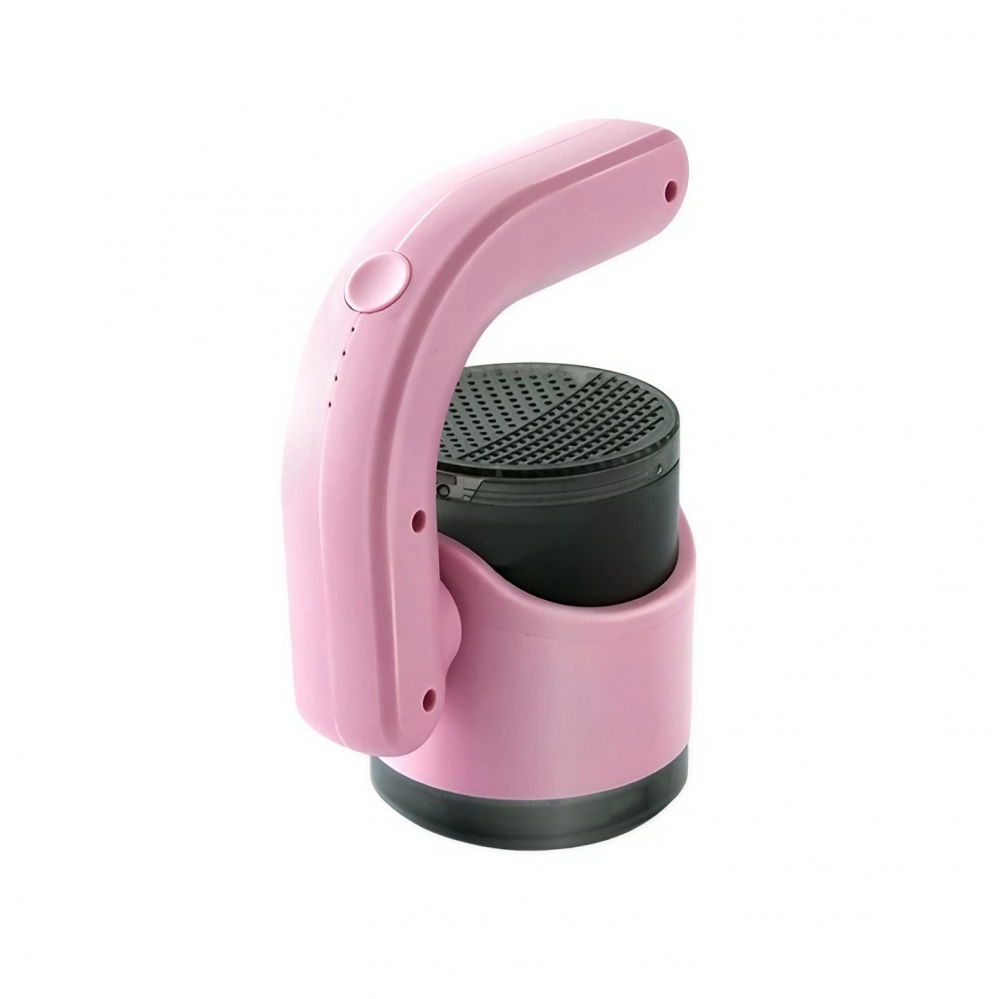 Aparat pentru curatat scame, par si praf, cu led, pentru diferite tipuri de material, cu lame din otel inoxidabil, compartiment de depozitare, maner reglabil, 11x10.5x8.7 cm, roz [1]