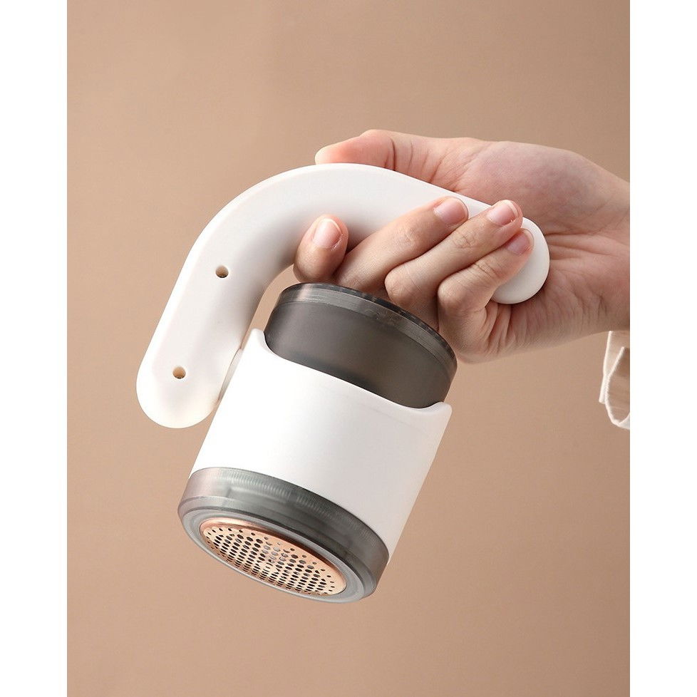 Aparat pentru curatat scame, par si praf, cu led, pentru diferite tipuri de material, cu lame din otel inoxidabil, compartiment de depozitare, maner reglabil, 11x10.5x8.7 cm, alb [4]