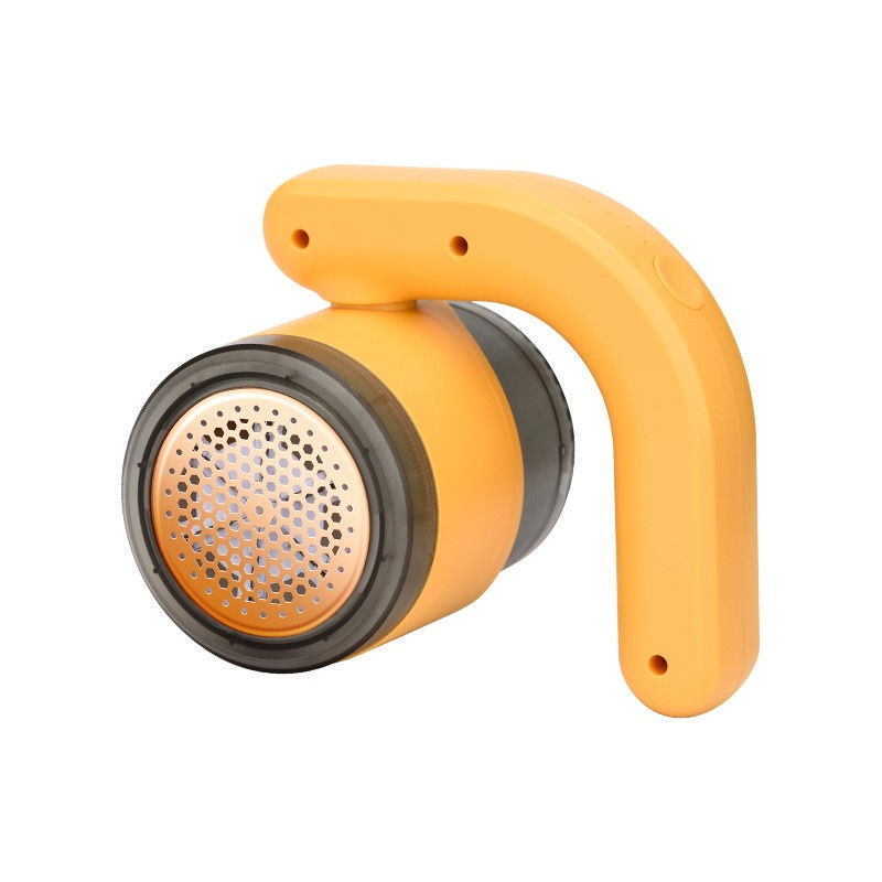 Aparat pentru curatat scame, par si praf, cu led, pentru diferite tipuri de material, cu lame din otel inoxidabil, compartiment de depozitare, maner reglabil, 11x10.5x8.7 cm, galben [1]