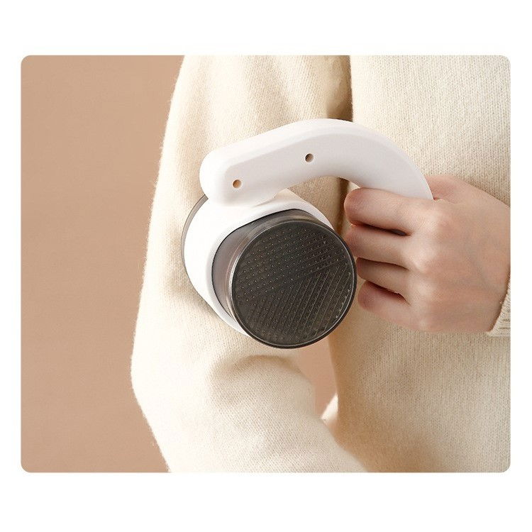 Aparat pentru curatat scame, par si praf, cu led, pentru diferite tipuri de material, cu lame din otel inoxidabil, compartiment de depozitare, maner reglabil, 11x10.5x8.7 cm, alb [5]