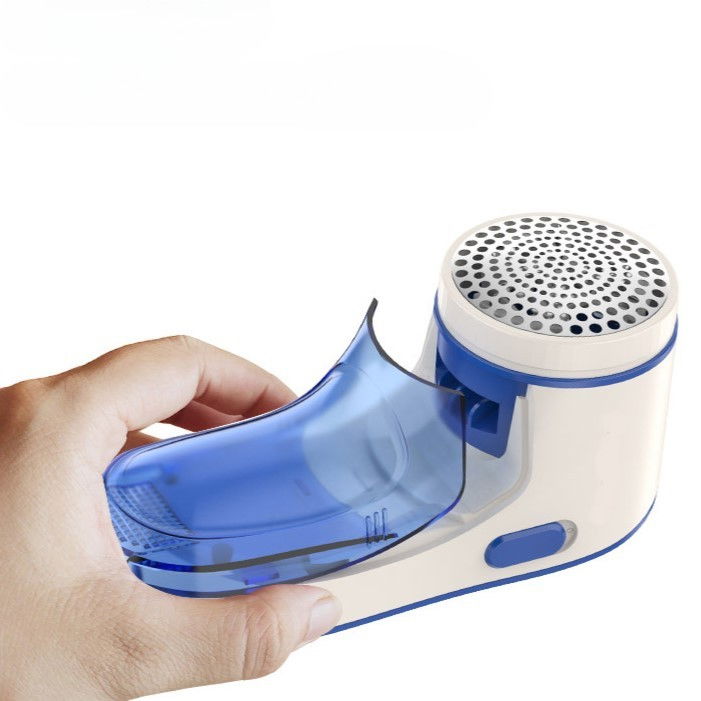 Aparat pentru curatat scame, par si praf, pentru diferite tipuri de material, cu lame din otel inoxidabil, incarcare prin usb type-c, cu perie de curatare si cablu usb incluse, albastru, 15 x 7 cm [6]