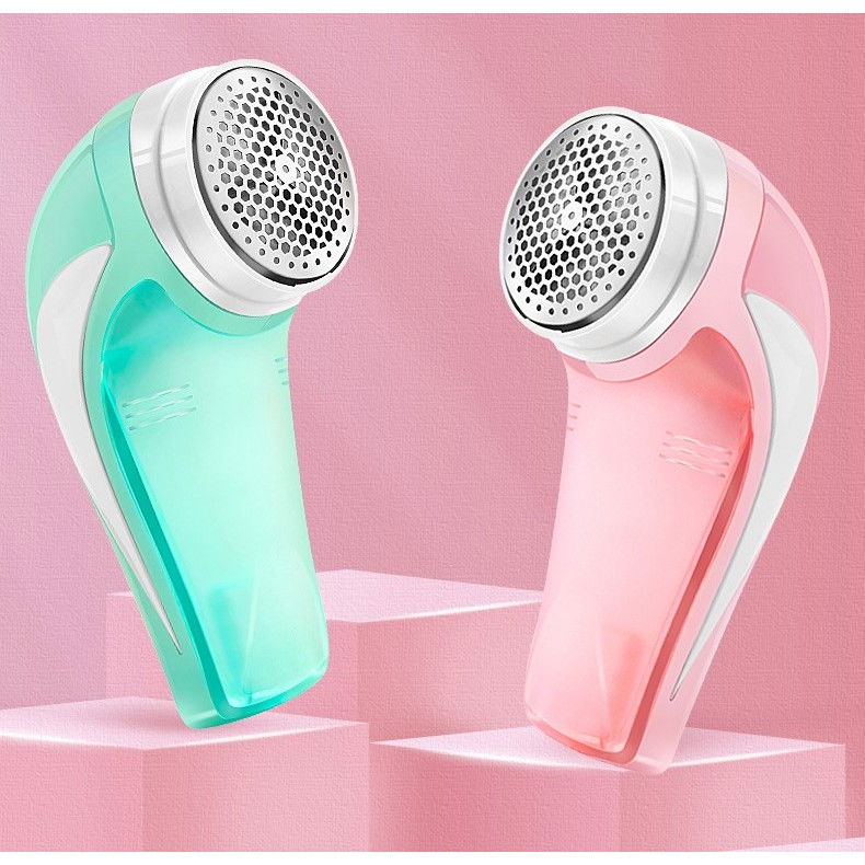 Aparat pentru curatat scame, par si praf, pentru diferite tipuri de material, cu lame din otel inoxidabil, incarcare prin usb type-c, cu perie de curatare si cablu usb incluse, 13.5x9 cm, verde [3]