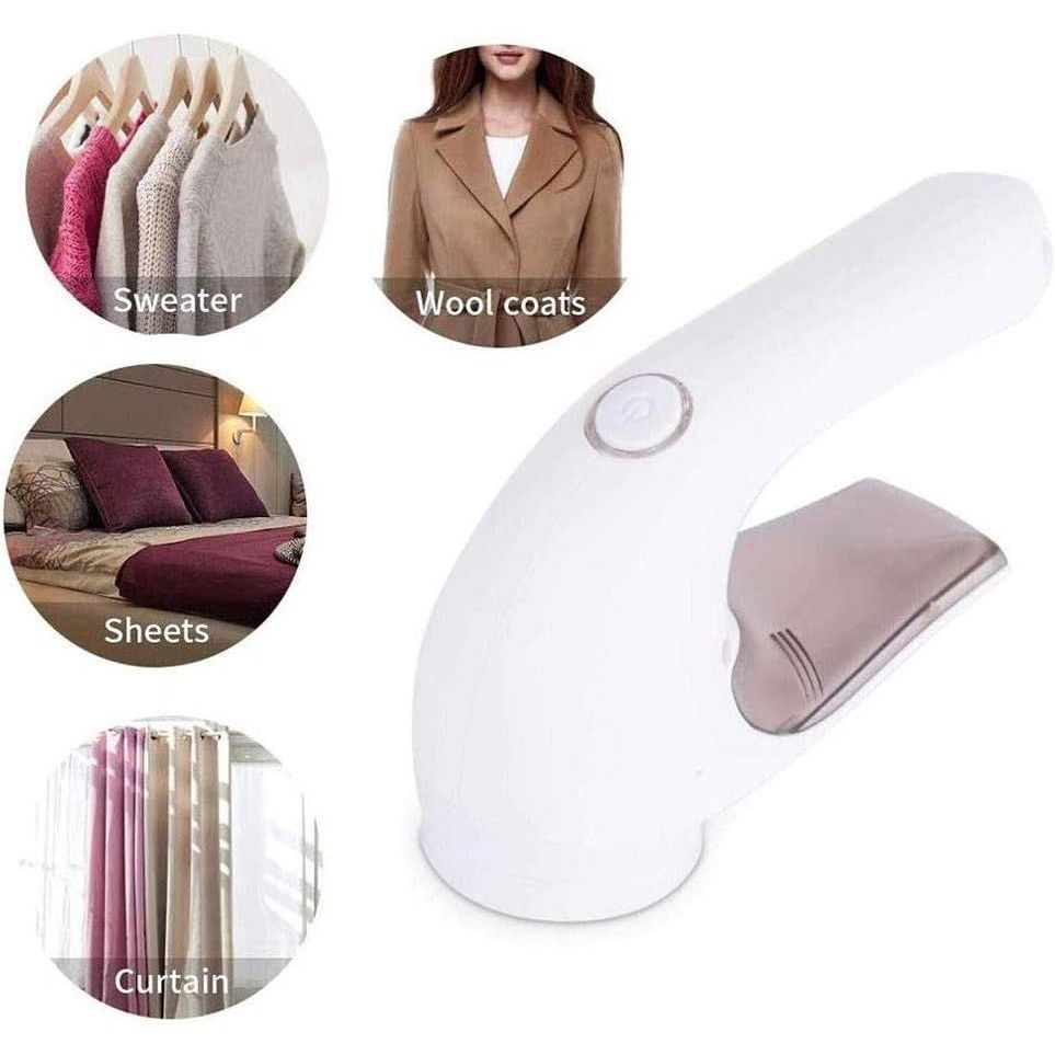 Aparat pentru curatat scame, par si praf, trimmer pentru diferite tipuri de material, cu lame din otel inoxidabil, maner ergonomic, incarcare prin usb, 15x6x9 cm, alb [3]