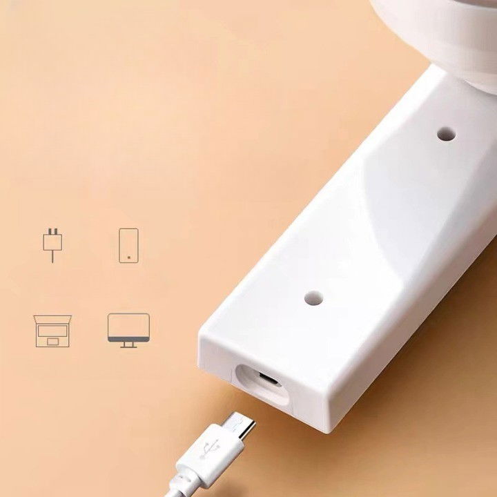 Aparat pentru curatat scame, par si praf, trimmer pentru diferite tipuri de material, cu lame din otel inoxidabil, maner flexibil, incarcare prin usb, 13x8 cm, alb [10]