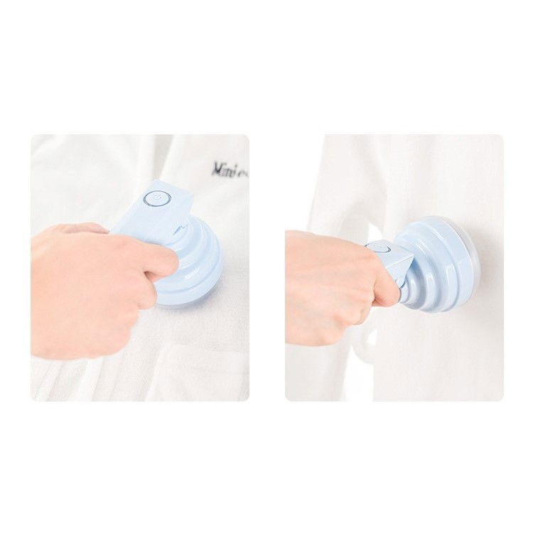 Aparat pentru curatat scame, par si praf, trimmer pentru diferite tipuri de material, cu lame din otel inoxidabil, maner flexibil, incarcare prin usb, 13x8 cm, albastru [3]