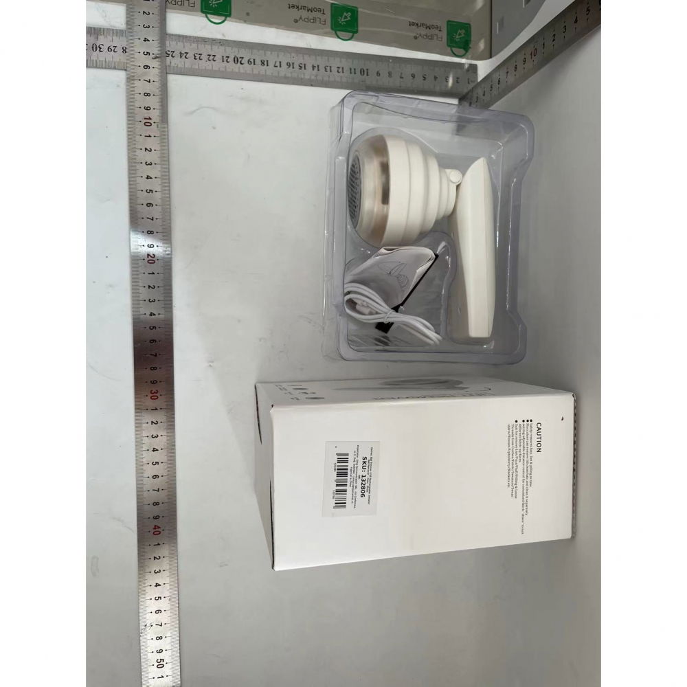 Aparat pentru curatat scame, par si praf, trimmer pentru diferite tipuri de material, cu lame din otel inoxidabil, maner flexibil, incarcare prin usb, 13x8 cm, alb [2]