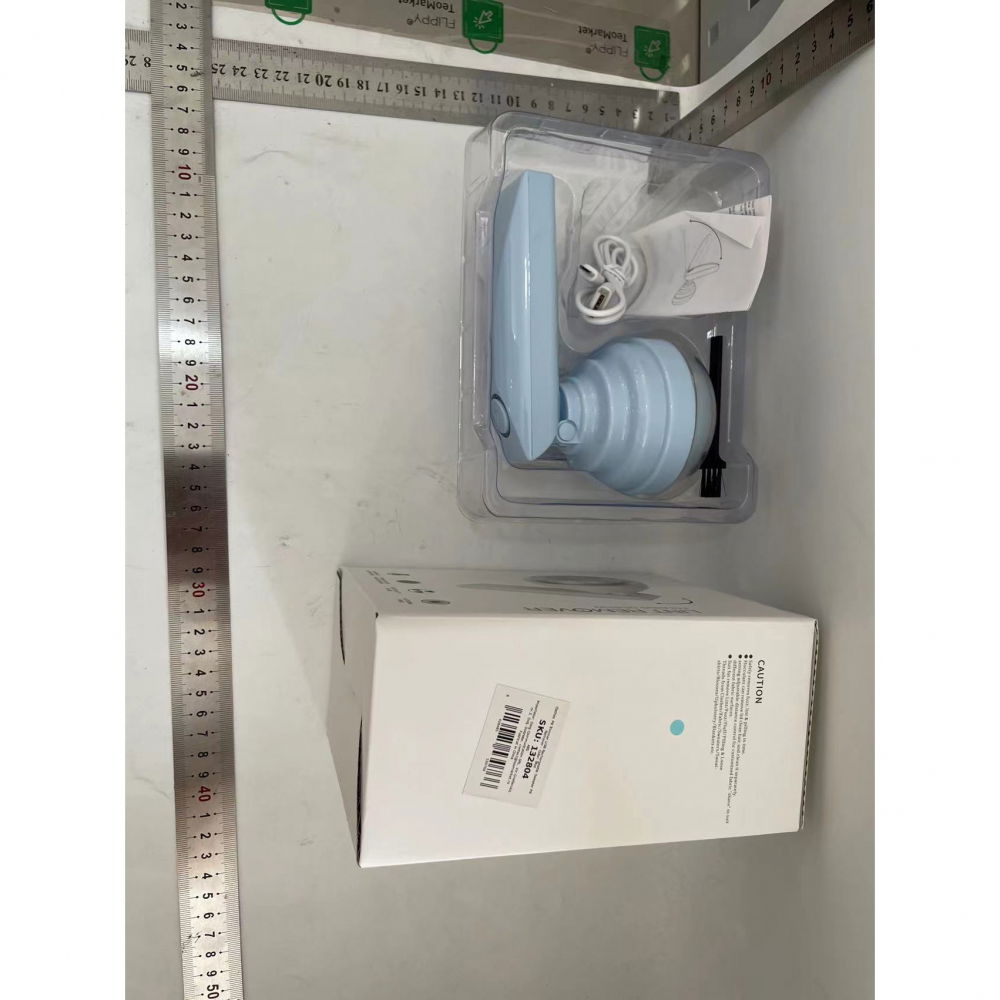 Aparat pentru curatat scame, par si praf, trimmer pentru diferite tipuri de material, cu lame din otel inoxidabil, maner flexibil, incarcare prin usb, 13x8 cm, albastru [2]