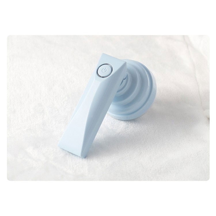 Aparat pentru curatat scame, par si praf, trimmer pentru diferite tipuri de material, cu lame din otel inoxidabil, maner flexibil, incarcare prin usb, 13x8 cm, albastru [10]