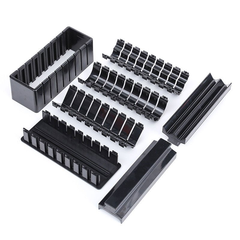 Aparat pentru sushi, set 7 accesorii pentru sushi, ofera 3 forme de design, rotund, triunghi, inimioare, negru [3]