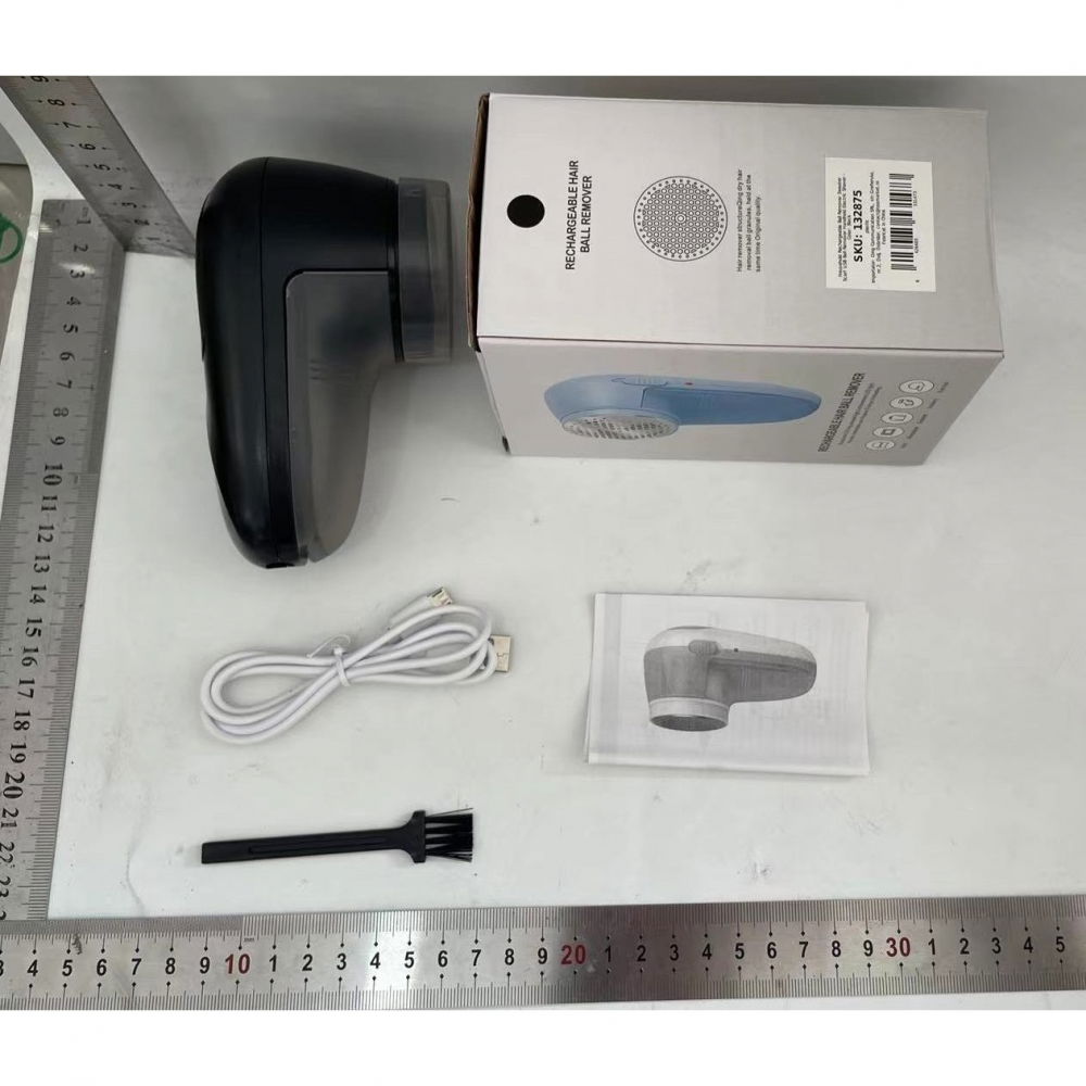 Aparat scame si par haine, electric, usb inclus, periuta curatare, pentru diferite tesaturi, 13 x 6.8 x 5.8 cm, negru [2]