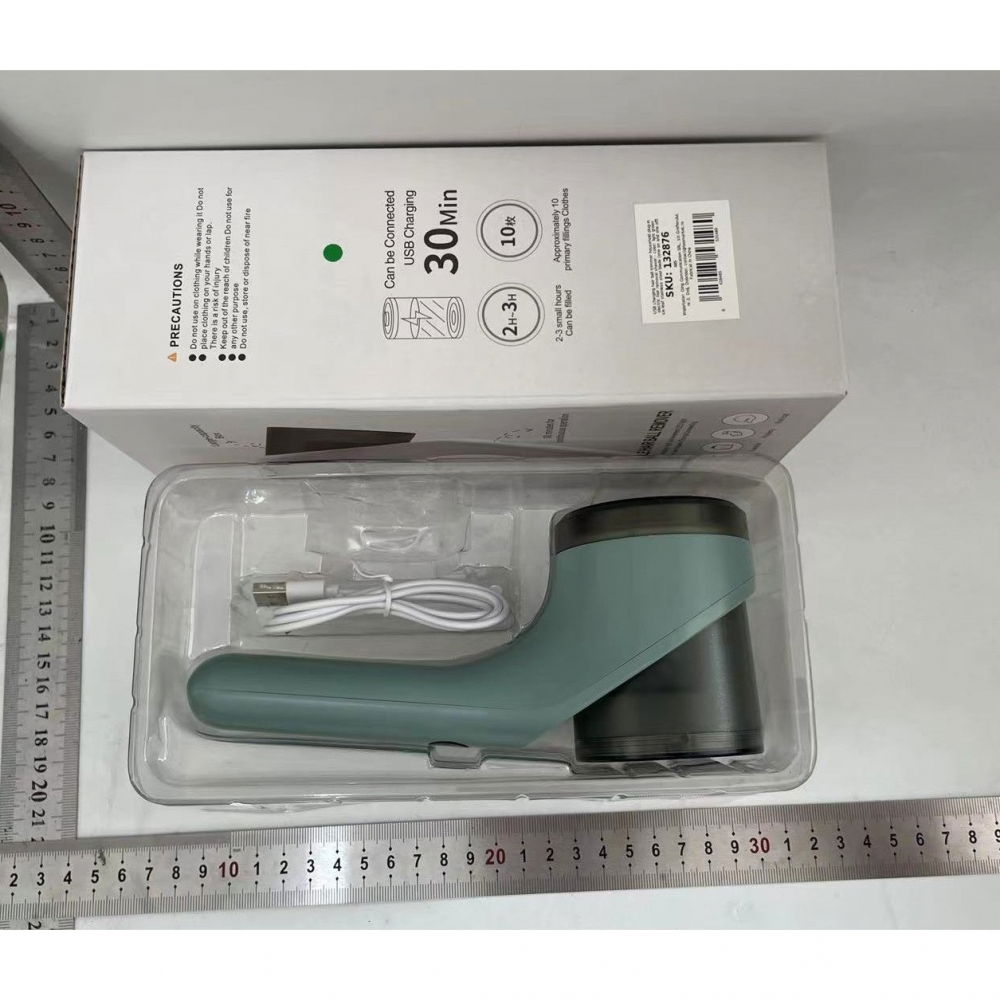 Aparat scame si par haine, electric, usb inclus, periuta curatare, pentru diferite tesaturi, 3 trepte, 20.5 x 8.8 x 7 cm, verde [2]