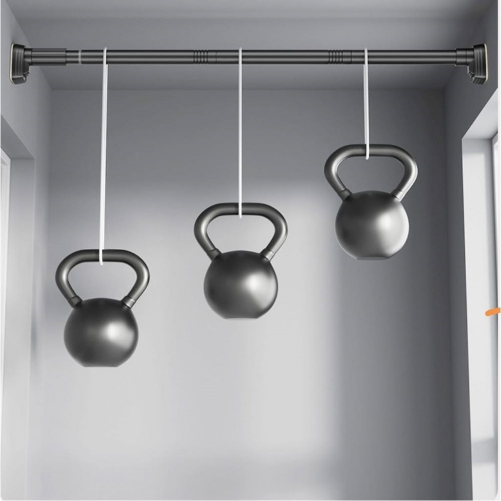 Bara telescopica multifunctionala, din otel inoxidabil si abs, utilizare universala, extensie 185 - 205 cm, fara perforare perete, gri [5]