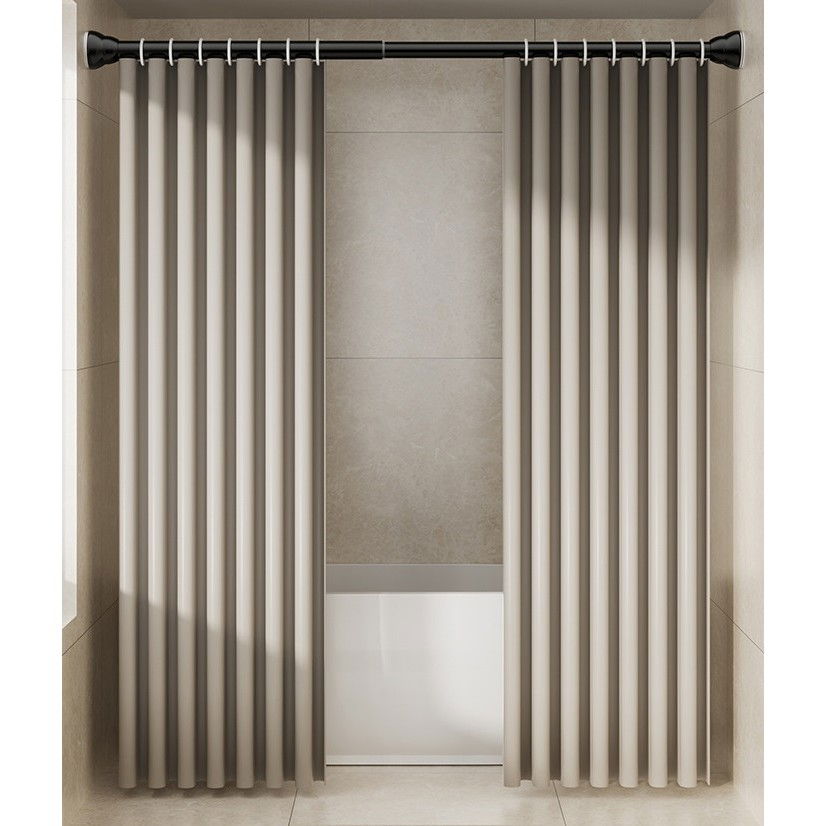 Bara telescopica multifunctionala, din otel inoxidabil, utilizare universala, retractabila 107 - 195 cm, fara perforare perete, negru [7]