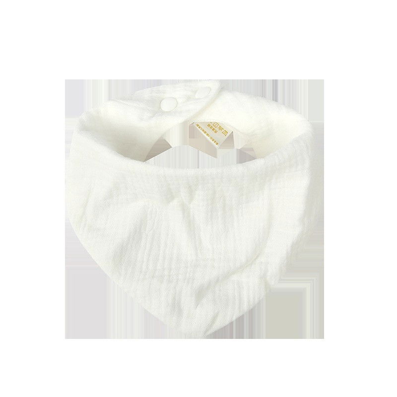 Baveta triunghiulara, din bumbac, pentru copii 0-12 luni, 33x32 cm, rezistenta la apa, alb [2]