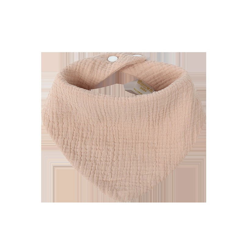 Baveta triunghiulara, din bumbac, pentru copii 0-12 luni, 33x32 cm, rezistenta la apa, crem [4]