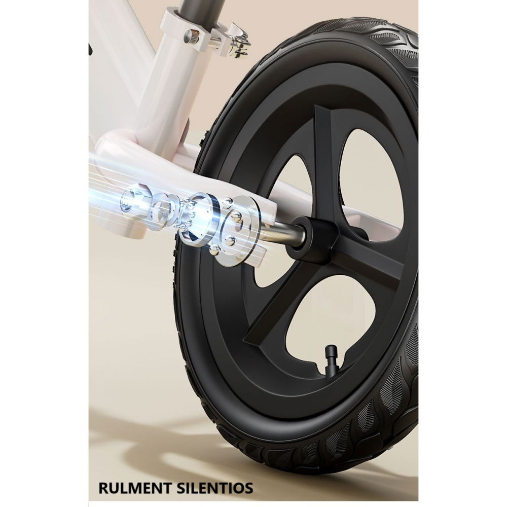 Bicicleta de echilibru, pentru copii, fara pedale, cu doua roti, 2-6 ani, inaltime reglabila, 82 x 55 x 45 cm, alb [3]