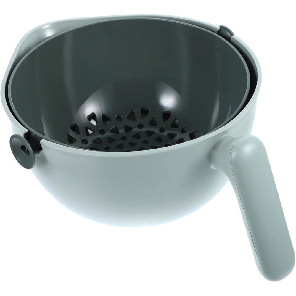 Bol cu doua straturi, pentru fructe, legume, cu cos de scurgere a apei, 2l, din abs+pp, 29.9 x 22.5 x 11.8 cm, verde [3]