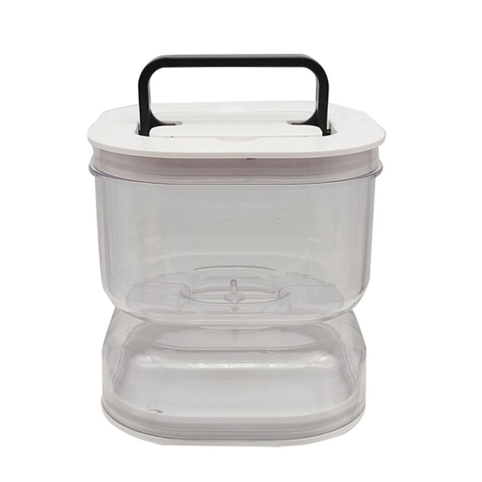 Borcan pentru muraturi, cu separator pentru lichide, ermetic, termorezistent, tip clepsidra, 1400 ml, abs, alb, 13.5x9.5 cm [5]