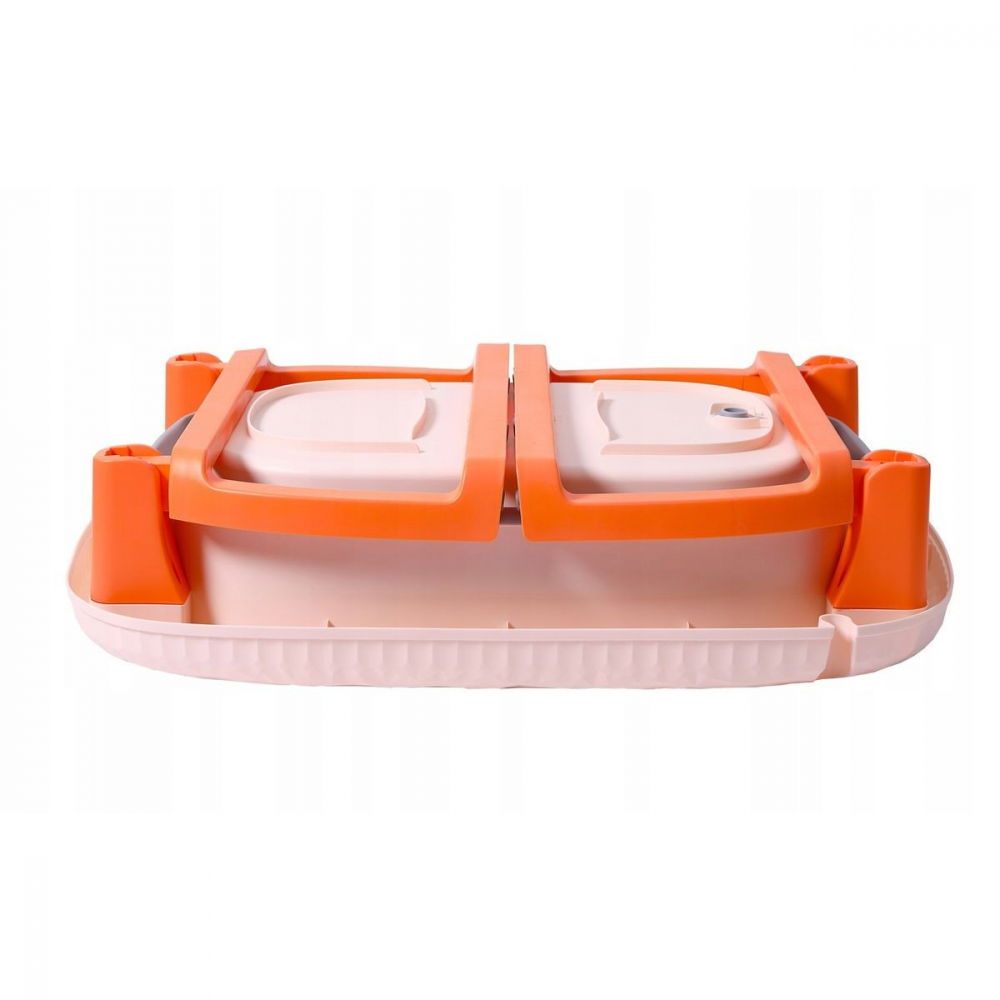 Cada pliabila pentru baie, din pp+tpe, pentru copii 0-6 ani, cu picioare, suport de sezut, scurgere etans, 80 x 52 x 42 cm, portocaliu [6]
