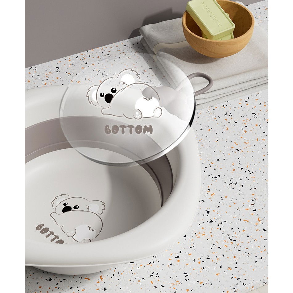 Cada pliabila pentru baie pentru copii, cadita pentru bebelusi, model romb koala, gri, 30x30x3.5 cm, 4l [9]