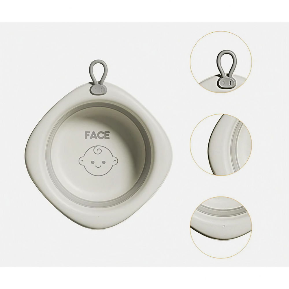 Cada pliabila pentru baie pentru copii, cadita pentru bebelusi, model romb pentru fata, gri, 31.5x31.5x3.5 cm, 3l [3]