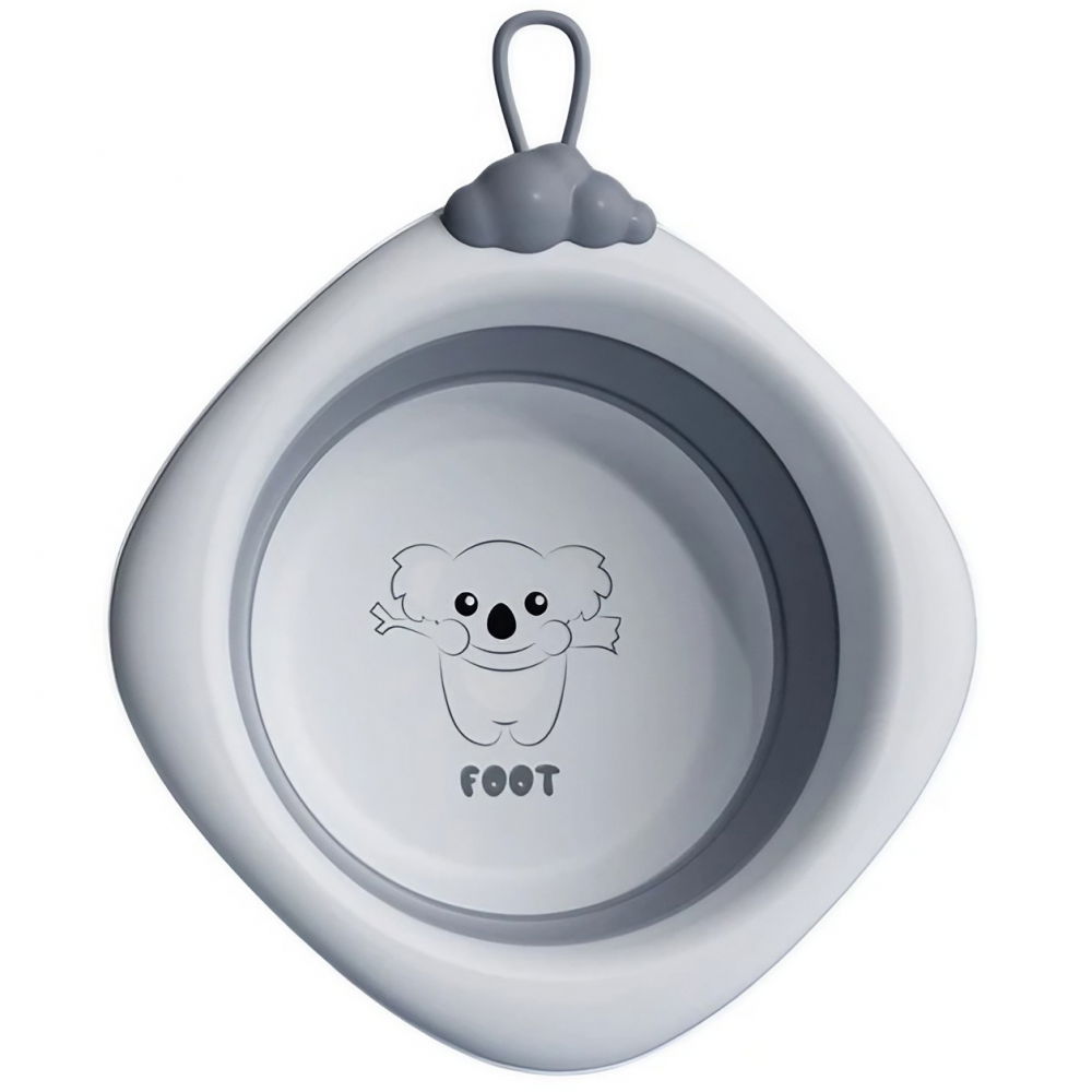 Cada pliabila pentru baie pentru copii, cadita pentru bebelusi, model romb pentru picioare koala, gri, 30x30x3.5 cm, 4l [1]