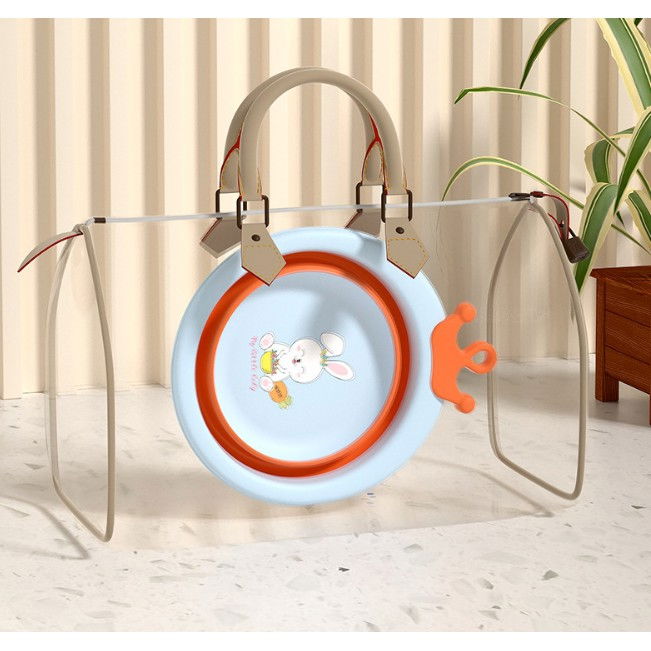 Cada pliabila pentru baie pentru copii, cadita pentru bebelusi, model rotund cu iepuras, blue, 30x31x3.5 cm, 3.3 l [13]